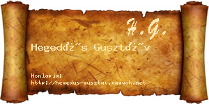 Hegedűs Gusztáv névjegykártya