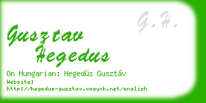 gusztav hegedus business card